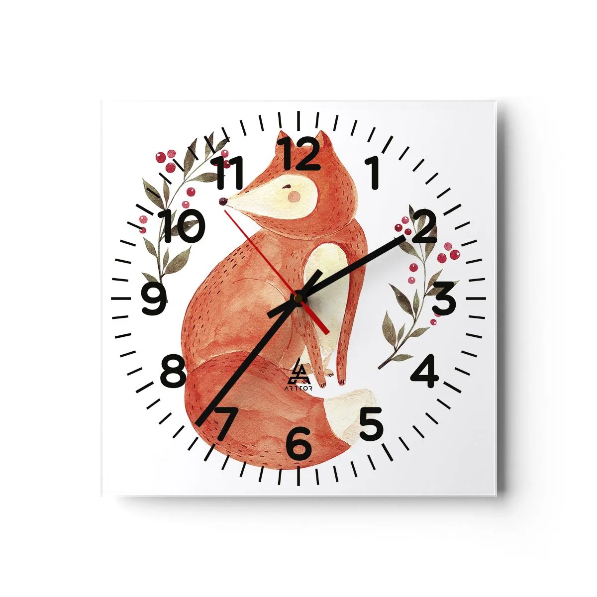 Reloj de pared - Reloj de vidrio - Pequeño pelirrojo - 30x30 cm