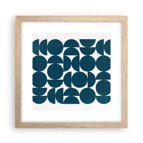 Póster en marco roble claro - Círculos y semicírculos - 30x30 cm