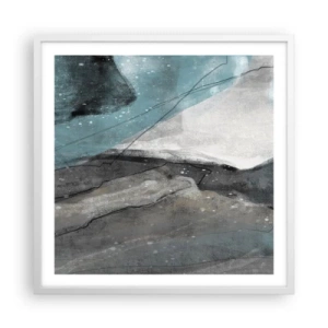 Póster en marco blanco - Abstracción: rocas y hielo - 60x60 cm