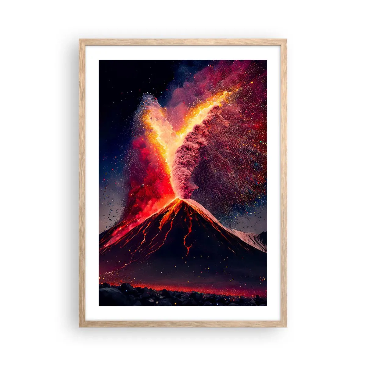 Póster en marco roble claro - Belleza y horror - 50x70 cm