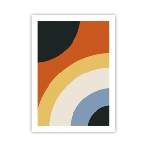 Póster - Arcos y círculos abstractos coloridos - 50x70cm - Círculo sobre círculo - Decoración de pared moderna para salón y dormitorio ARTTOR