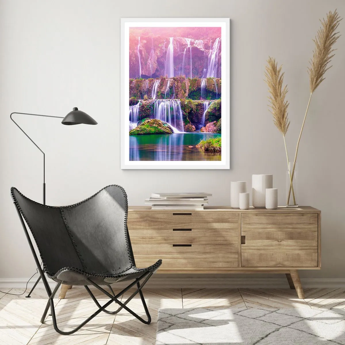 Póster en marco blanco - Escalera al cielo - 40x50 cm