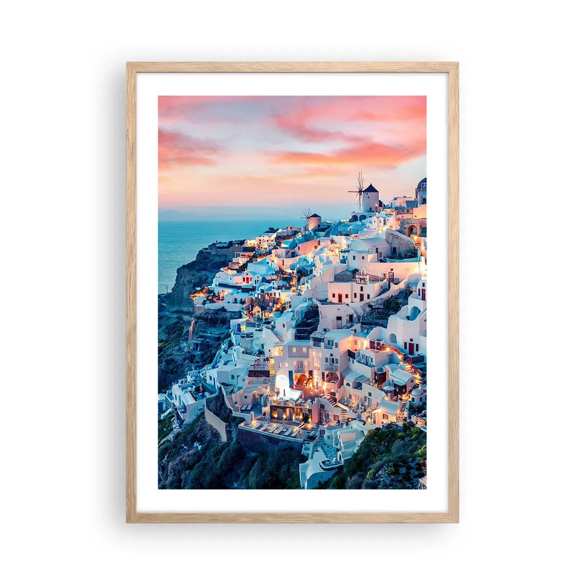 Póster en marco roble claro - Vacaciones en Grecia - 50x70 cm