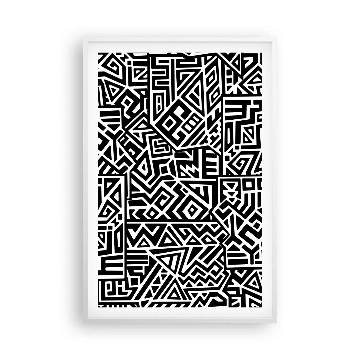 Póster en marco blanco - Composición precolombina - 61x91 cm