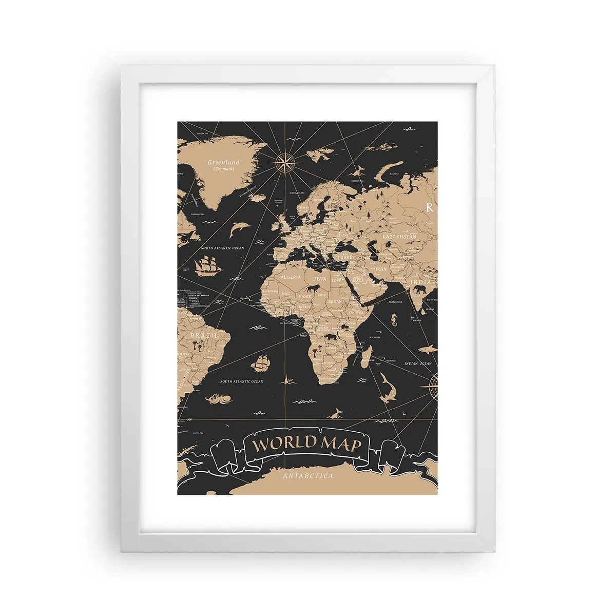 Póster en marco blanco - Las fronteras de mi mundo - 30x40 cm