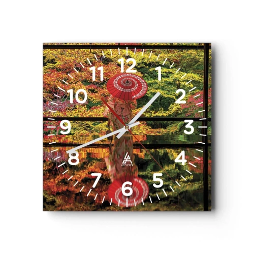 Reloj de pared - Reloj de vidrio - En un templo de la naturaleza - 30x30 cm