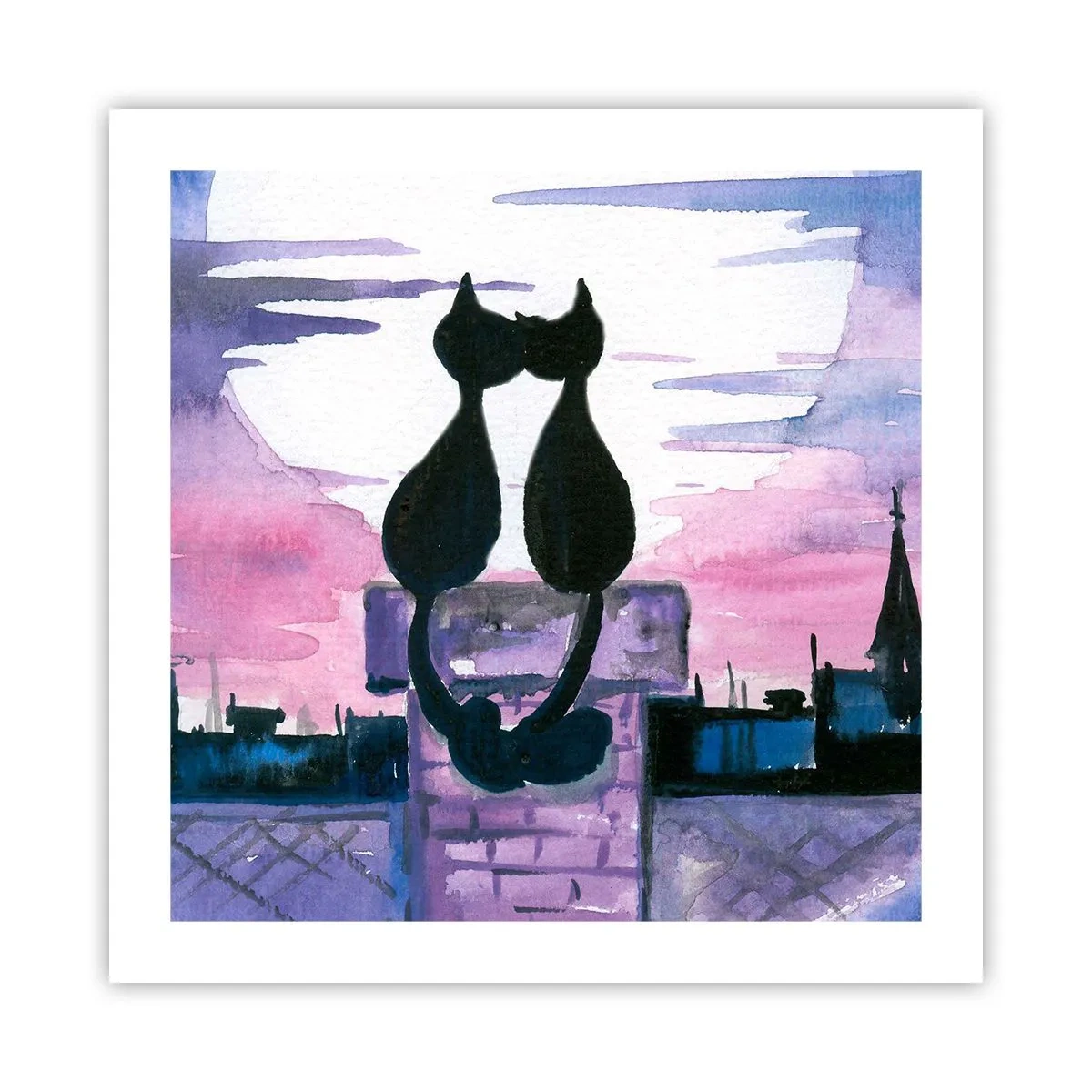 Póster - Cita bajo la luna - 50x50 cm