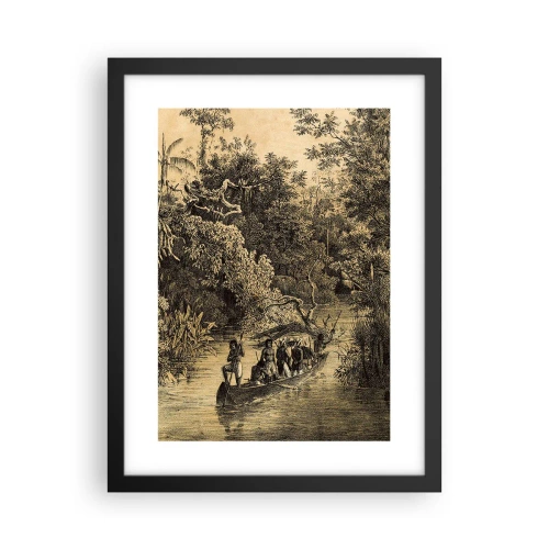 Póster en marco negro - Expedición a la fuente - 30x40 cm