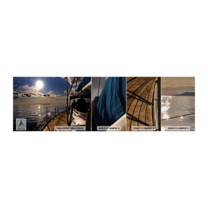 Muestra de fotomural Premium Canvas - Bajo las velas hacia el sol - Náutico, Yate, Mar - 100x30 cm