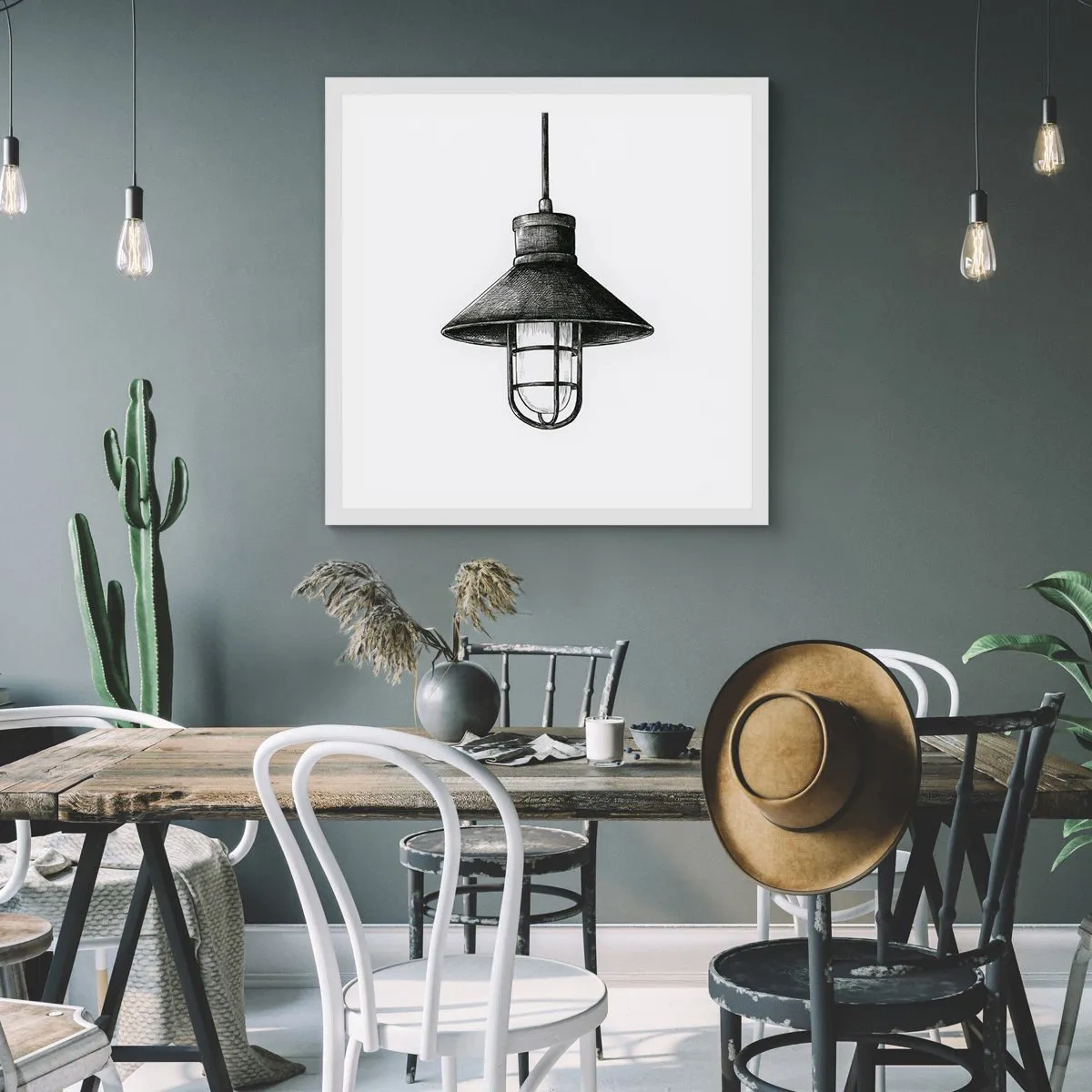 Póster en marco blanco - Como hace años... - 30x30 cm