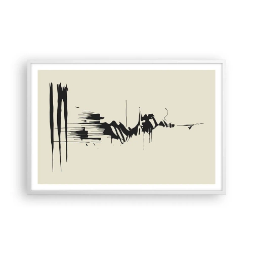 Póster en marco blanco - Abstracción apresurada - 91x61 cm