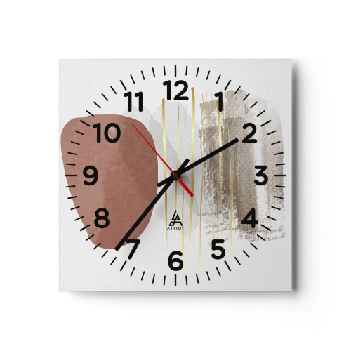 Reloj de pared - Reloj de vidrio - Una columnata abstracta - 40x40 cm