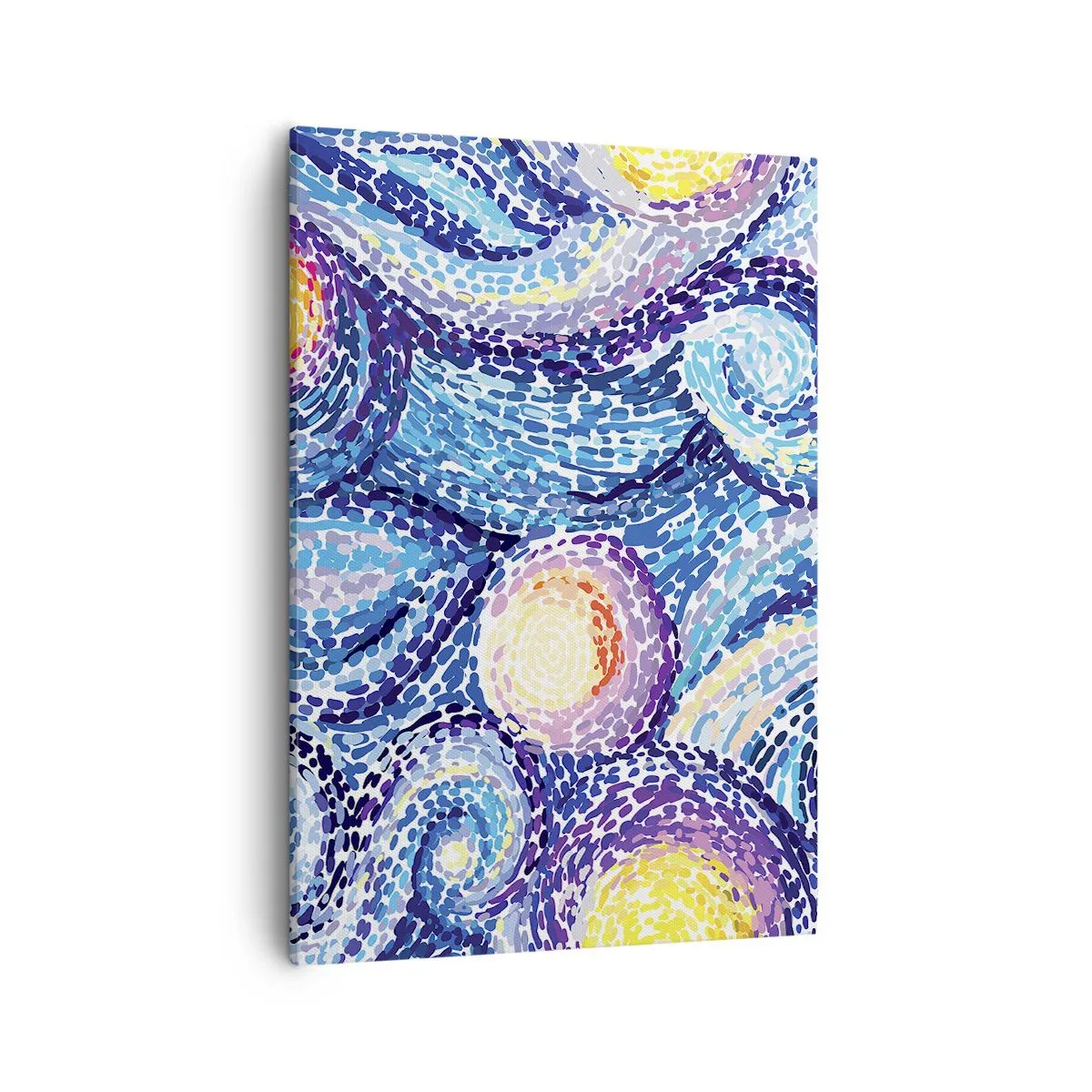 Cuadro sobre lienzo - Impresión de Imagen - Una interpretación artística del cielo estrellado al estilo de Van Gogh - 50x70cm - De un cuadro de Van Gogh - Decoración de pared moderna para salón y dormitorio ARTTOR