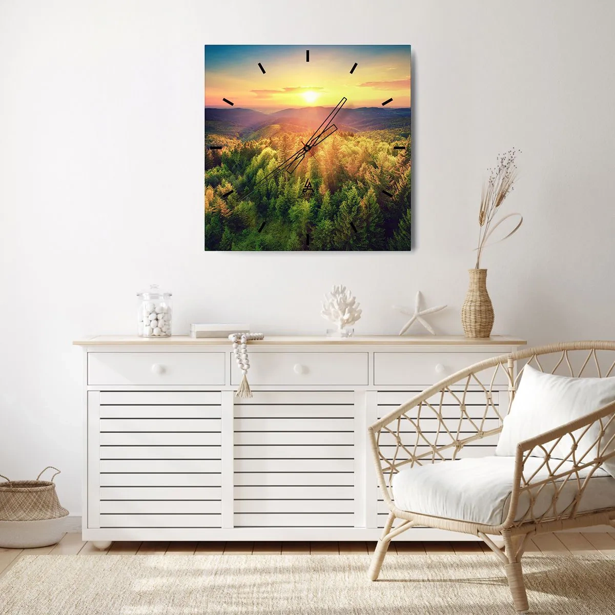 Reloj de pared - Reloj de vidrio - Desde lo alto - 40x40 cm