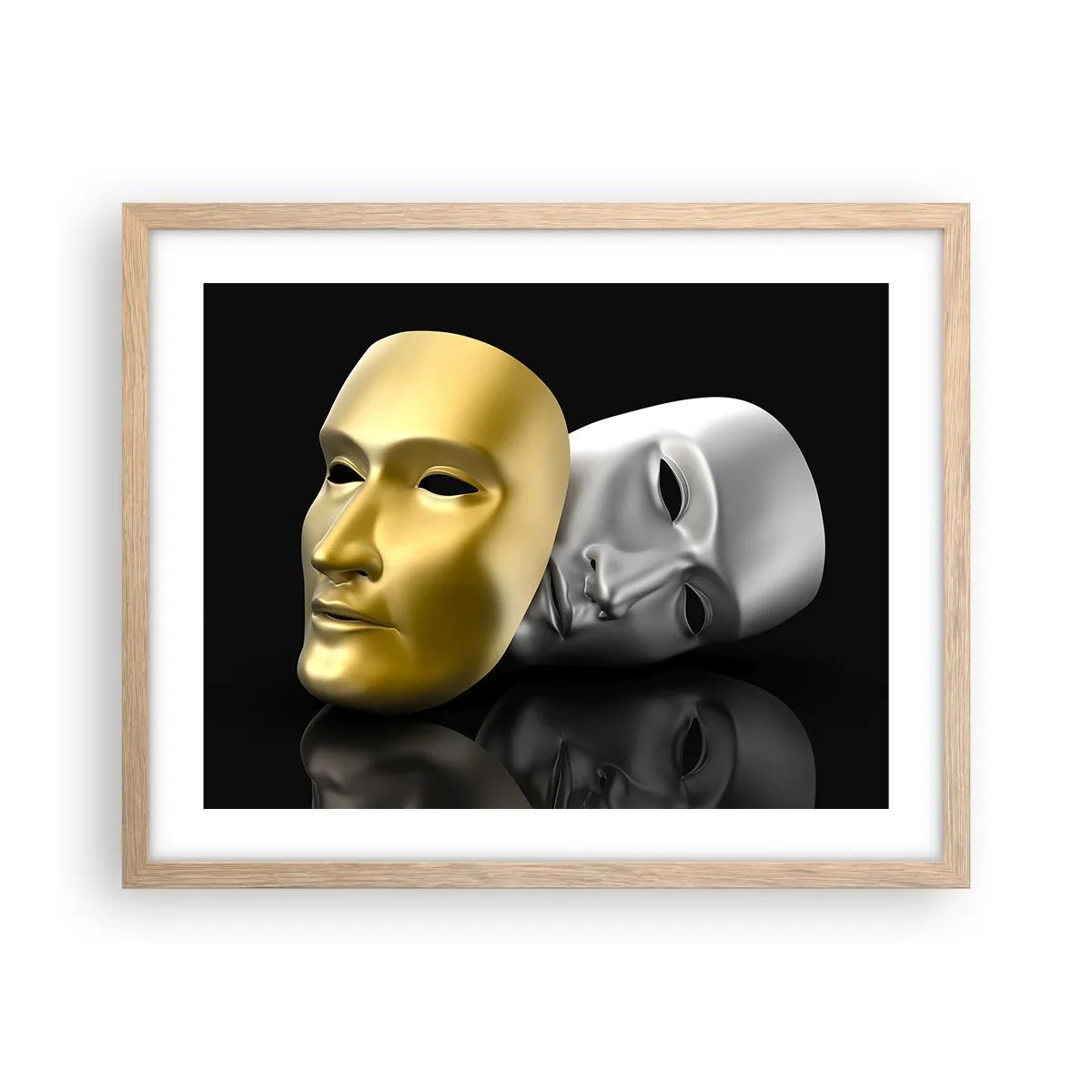 Póster en marco roble claro - La vida es un teatro - 50x40 cm