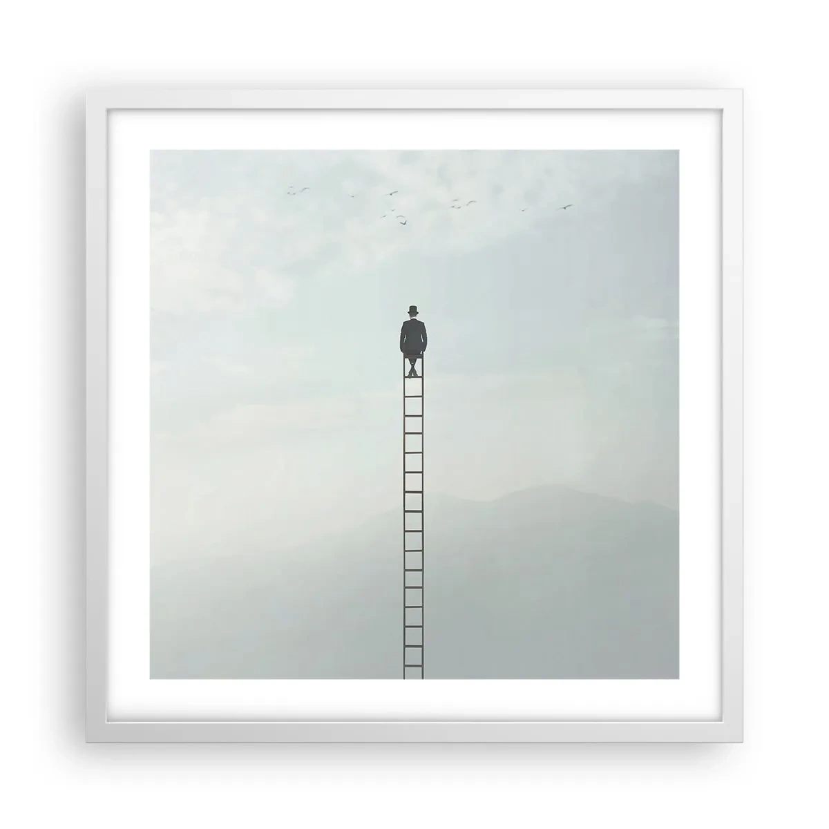 Póster en marco blanco - Hacia lo más alto - 50x50 cm