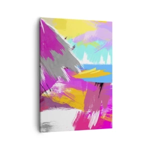 Cuadro sobre lienzo - Impresión de Imagen - Abstracción dinámica en colores intensos - 50x70cm - Abstracción colorida - Decoración de pared moderna para salón y dormitorio ARTTOR