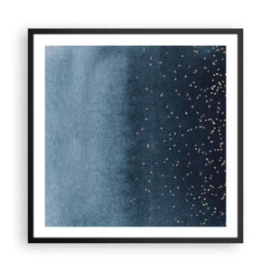 Póster en marco negro - Composición - fases azules - 60x60 cm