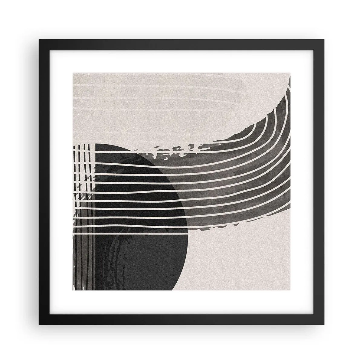 Póster en marco negro - Ida y vuelta - 40x40 cm