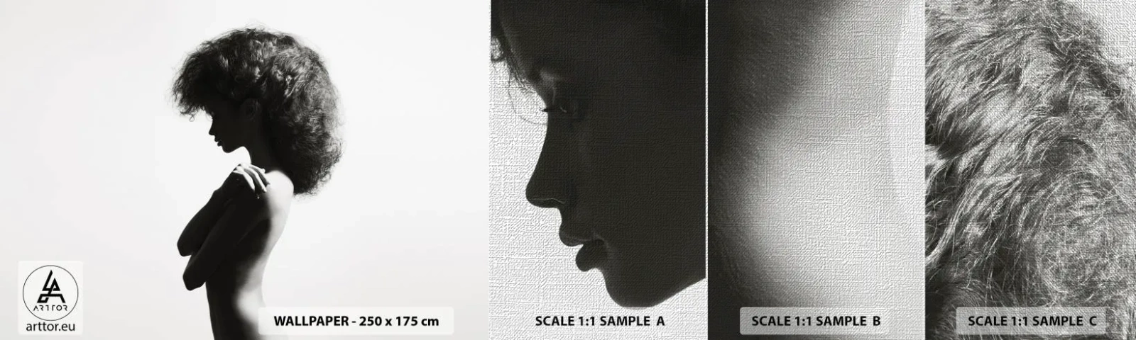 Muestra de fotomural Premium Canvas - Como una flor en un tallo delgado - Mujer, Cuerpo, Modelo - 100x30 cm