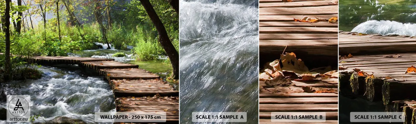 Muestra De Fotomural Standard Eco - Sobre una cascada de espuma - Paisaje, Croacia, Naturaleza - 100x30 cm