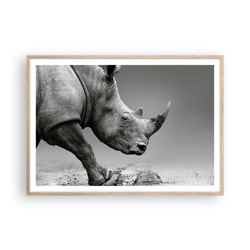 Póster en marco roble claro - Fuerza imparable - 100x70 cm
