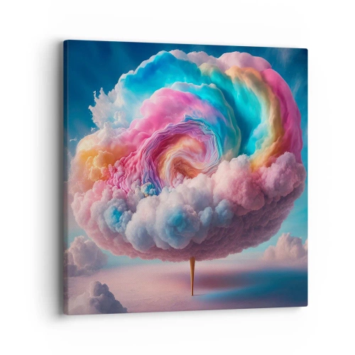 Cuadro sobre lienzo - Impresión de Imagen - El sueño de un parque de atracciones - 40x40 cm