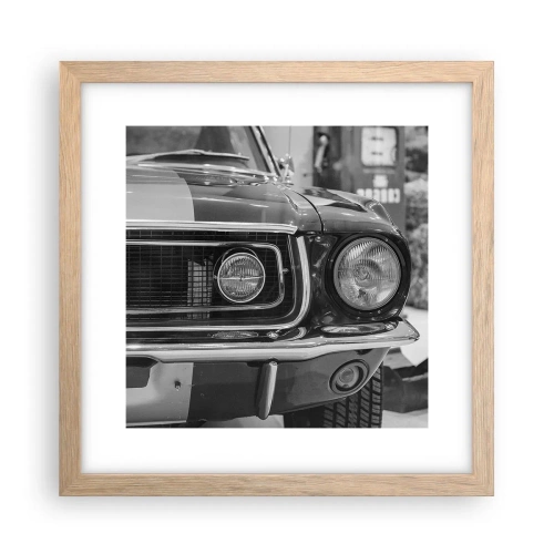 Póster en marco roble claro - Paseo rudo - 30x30 cm
