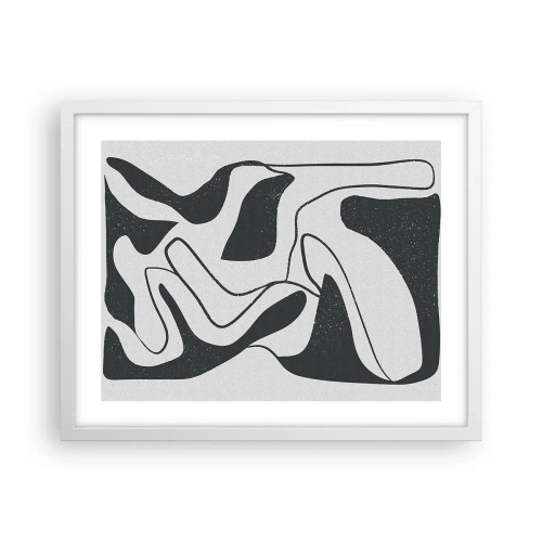 Póster en marco blanco - Juego abstracto en un laberinto - 50x40 cm