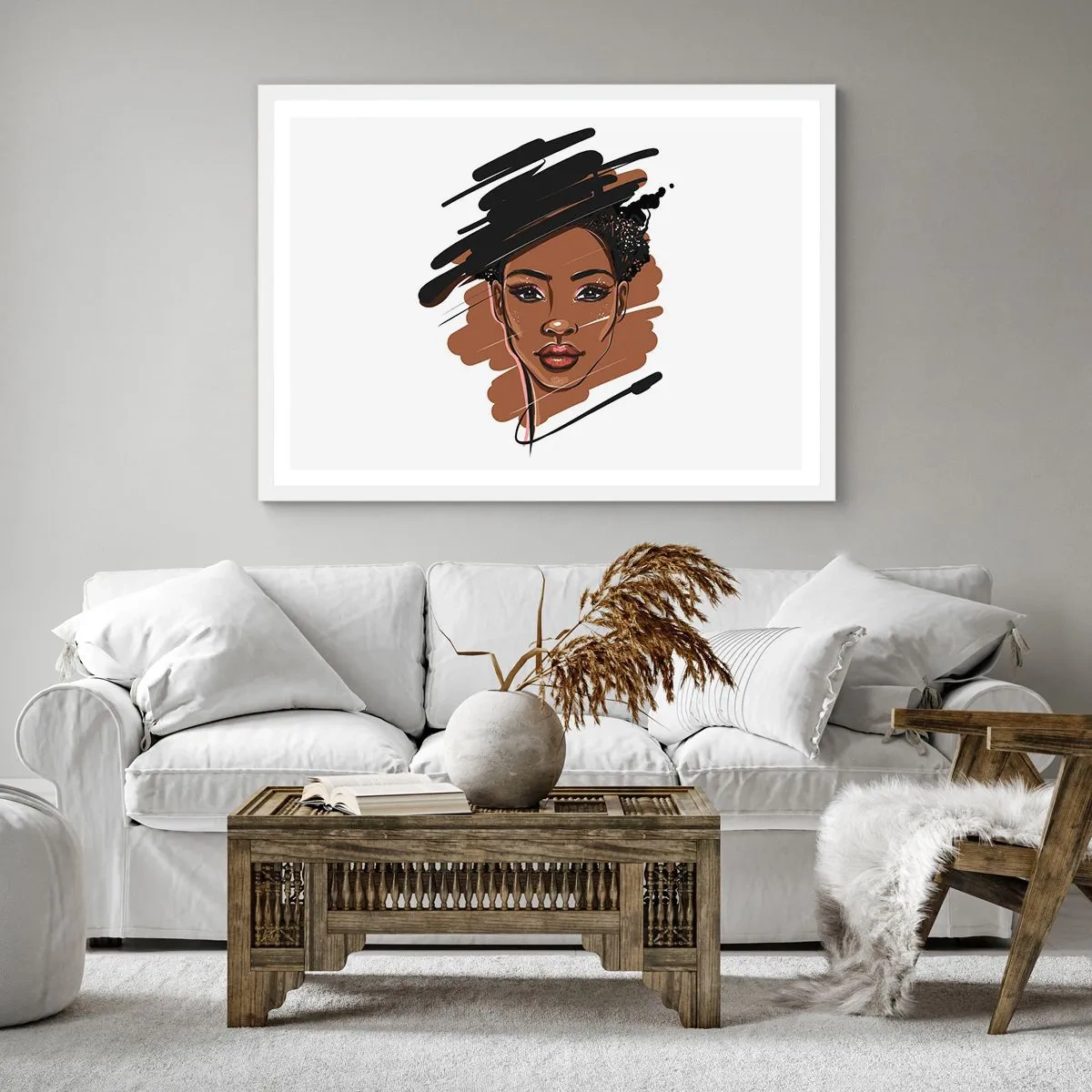 Póster en marco blanco - Dulce como el chocolate - 60x60 cm