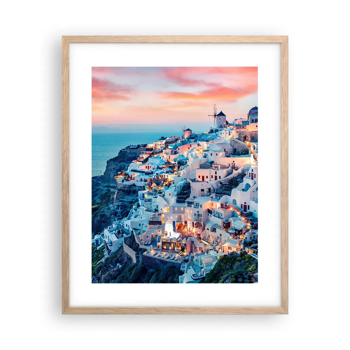 Póster en marco roble claro - Vacaciones en Grecia - 40x50 cm