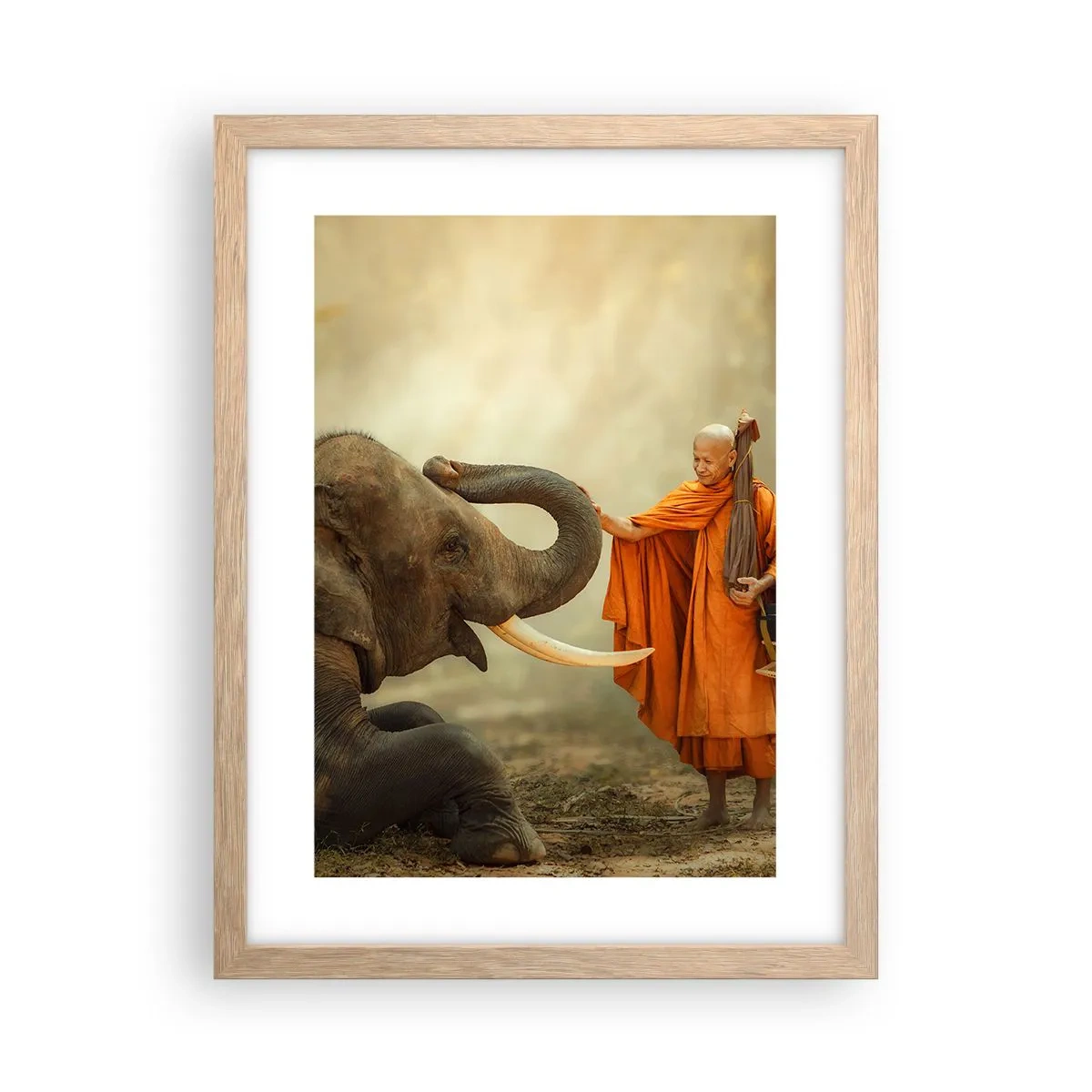 Póster en marco roble claro - Un encuentro en un viaje - 30x40 cm