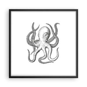 Póster en marco negro - Bailando con olas - 50x50 cm