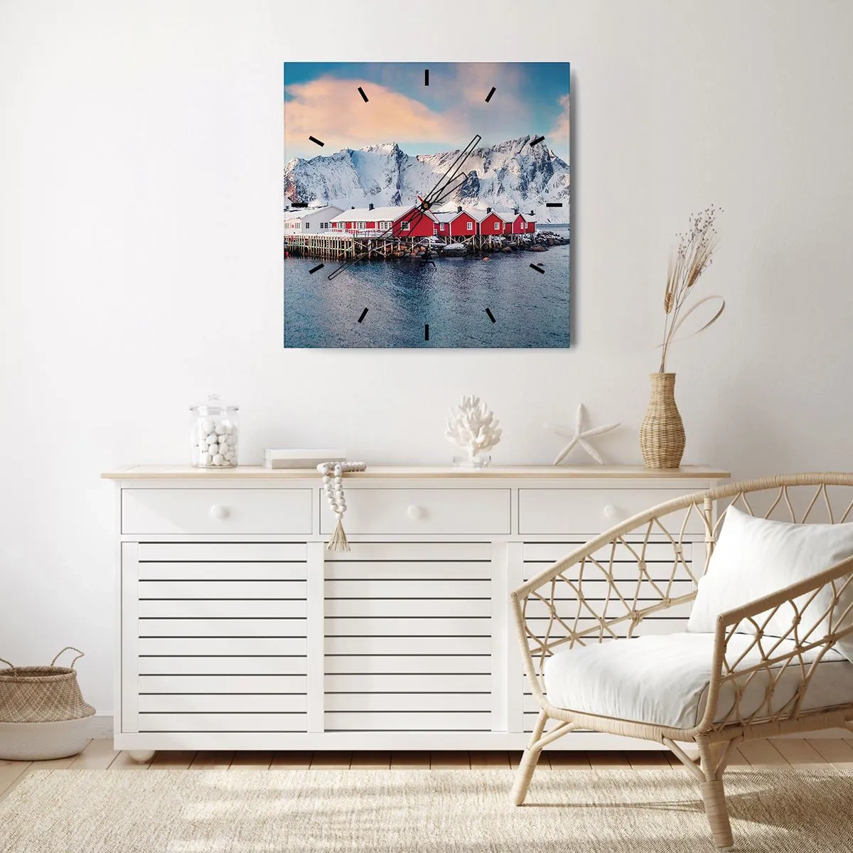 Reloj de pared - Reloj de vidrio - Un retiro en el norte - 40x40 cm