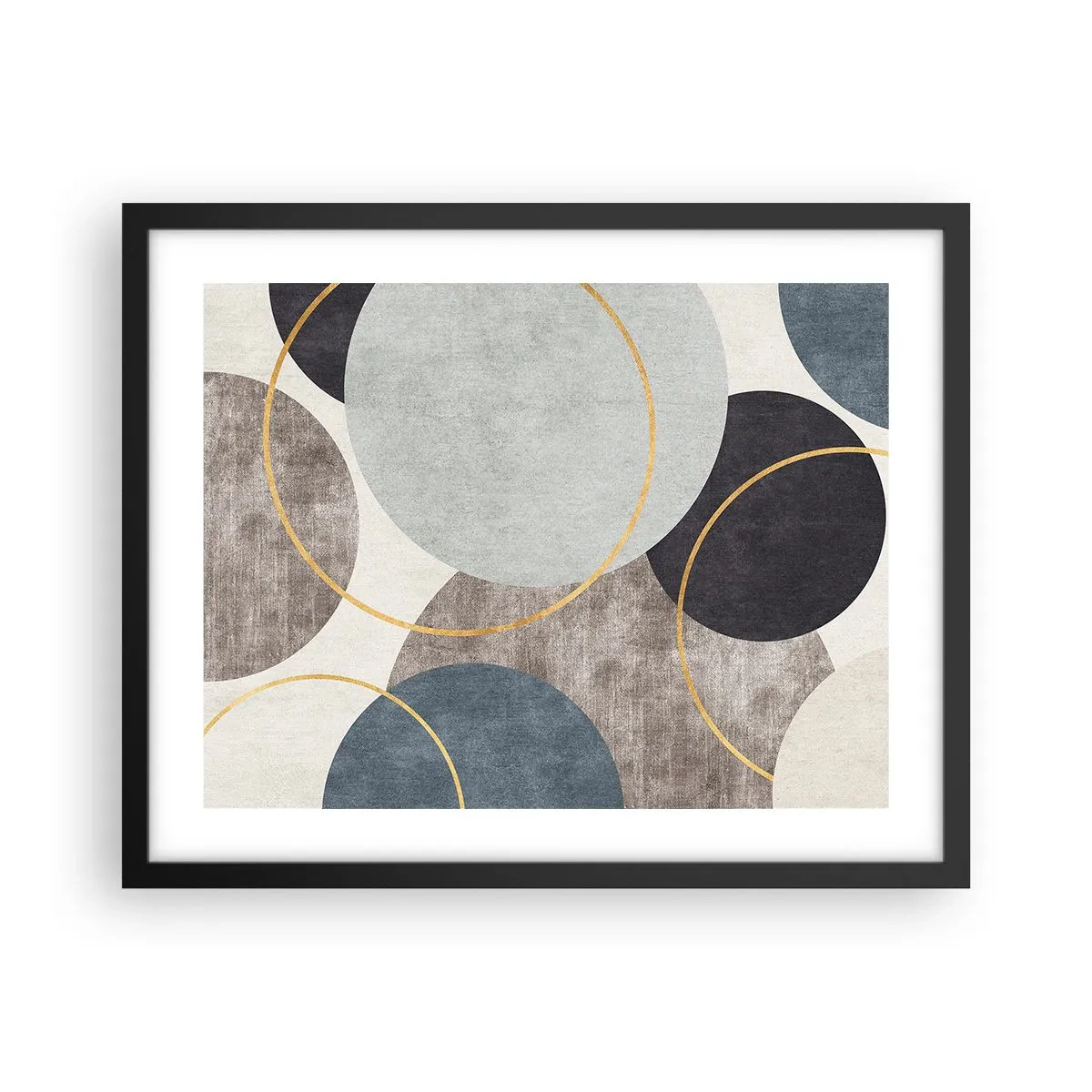 Póster en marco negro - Círculo tras círculo - 50x40 cm