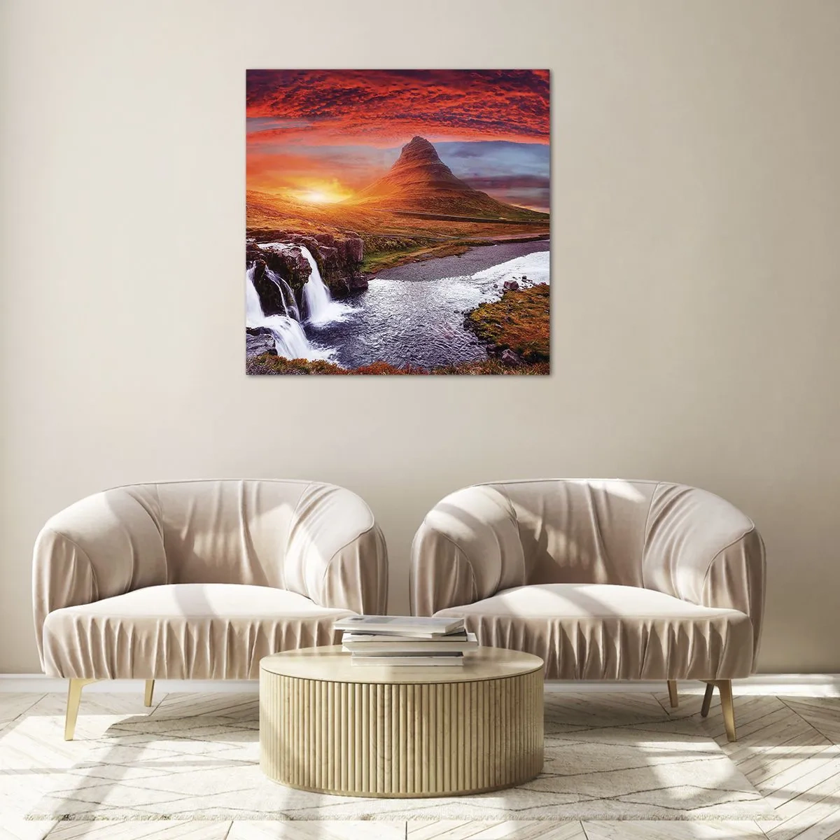 Cuadro sobre vidrio - Impresiones sobre Vidrio - Una vista de la Tierra Media - 70x70 cm