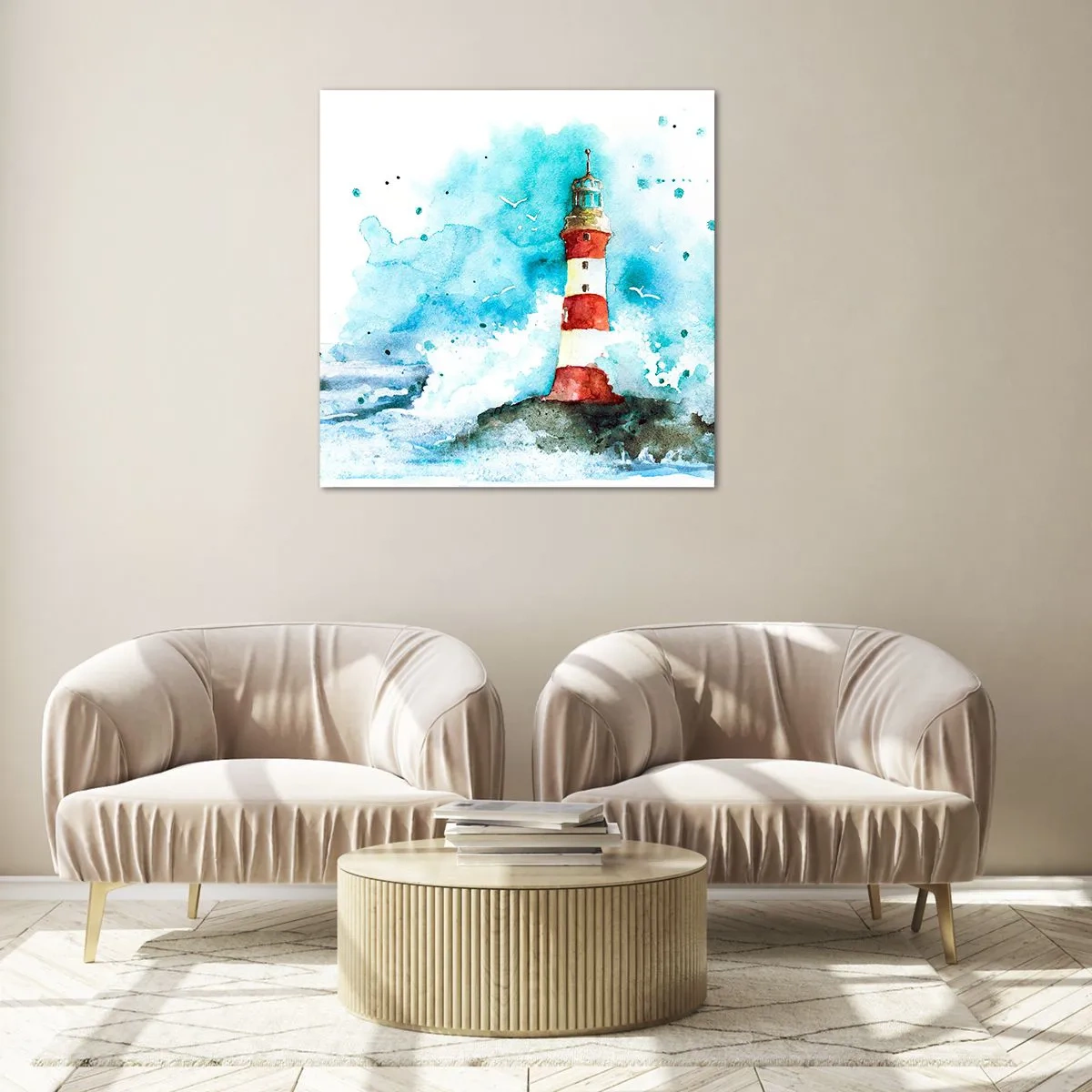 Cuadro sobre vidrio - Impresiones sobre Vidrio - La unidad de los elementos - 50x50 cm