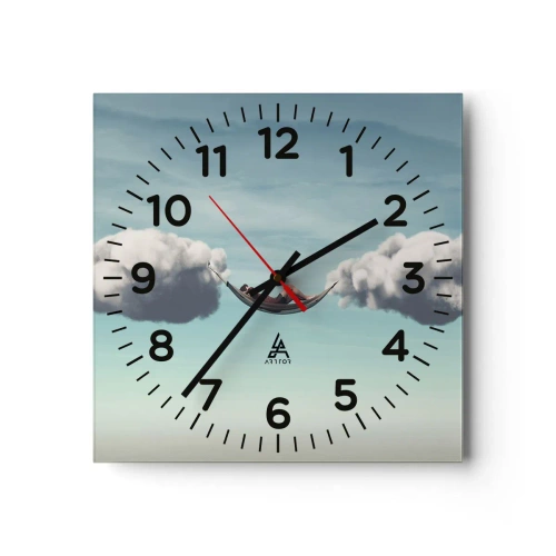 Reloj de pared - Reloj de vidrio - La felicidad del momento - 40x40 cm