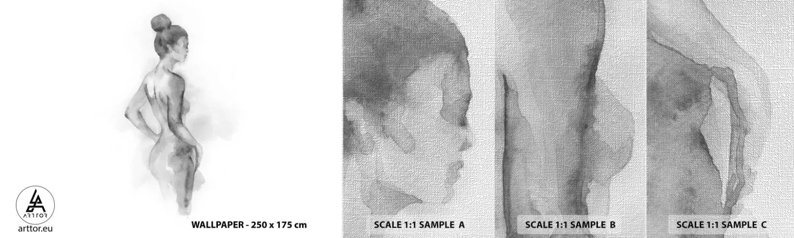 Muestra de fotomural Premium Canvas - Tan hermosa como la pintura - Mujer, Cuerpo, Gráficos - 100x30 cm