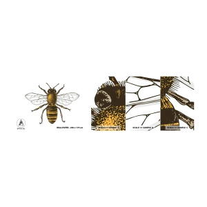 Muestra de fotomural autoadhesivo Deluxe Sticker - Bondad natural - Abeja, Insecto, Naturaleza - 100x30 cm