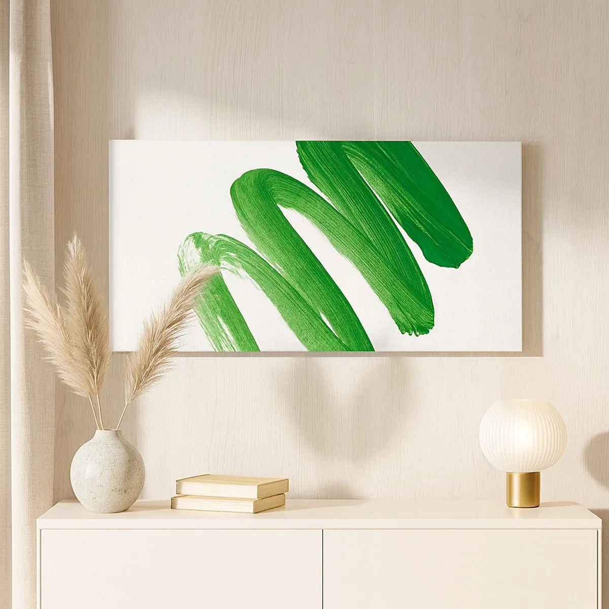 Cuadro sobre lienzo - Impresión de Imagen - Una broma verde - 100x40 cm