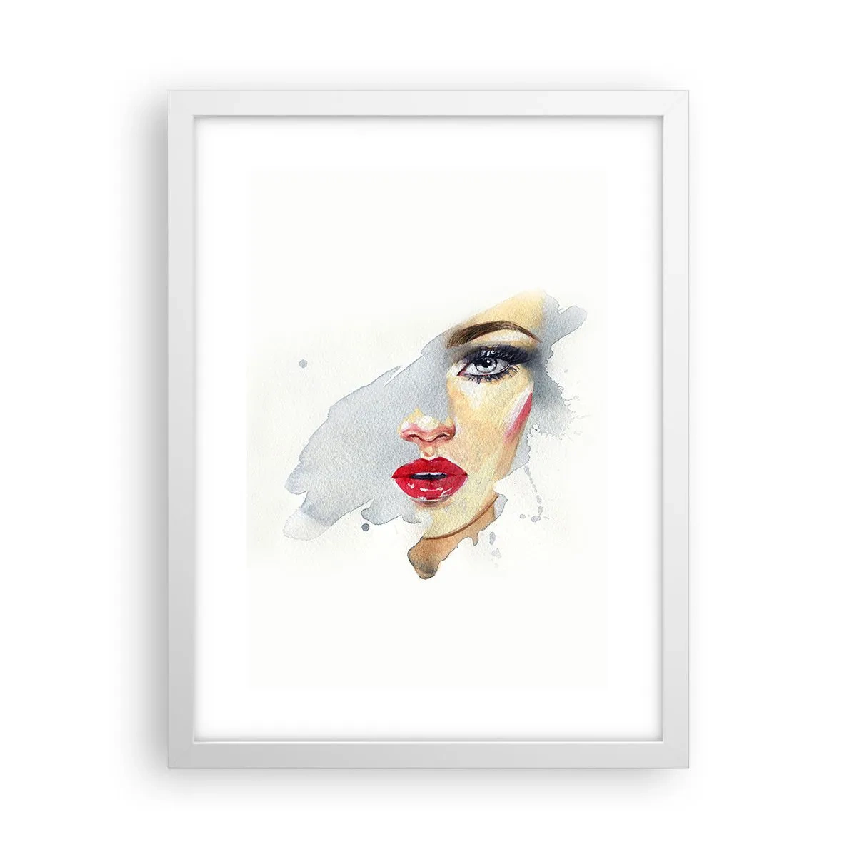 Póster en marco blanco - Reflejo en una gota de agua - 30x40 cm