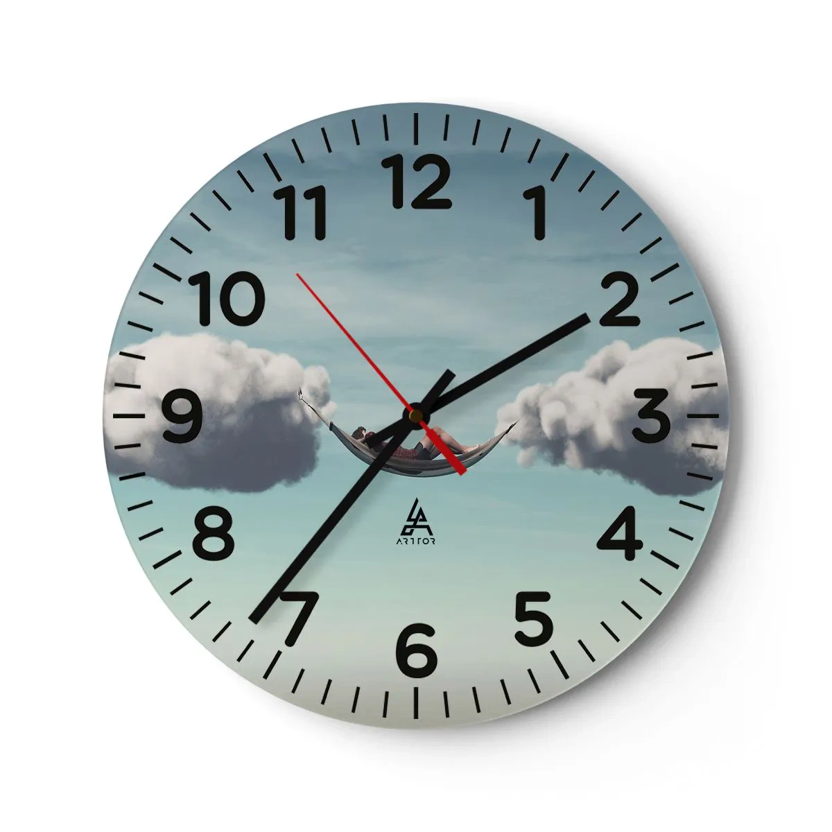 Reloj de pared - Reloj de vidrio - La felicidad del momento - 40x40 cm