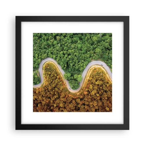 Póster en marco negro - Frontera serpenteante - 30x30 cm
