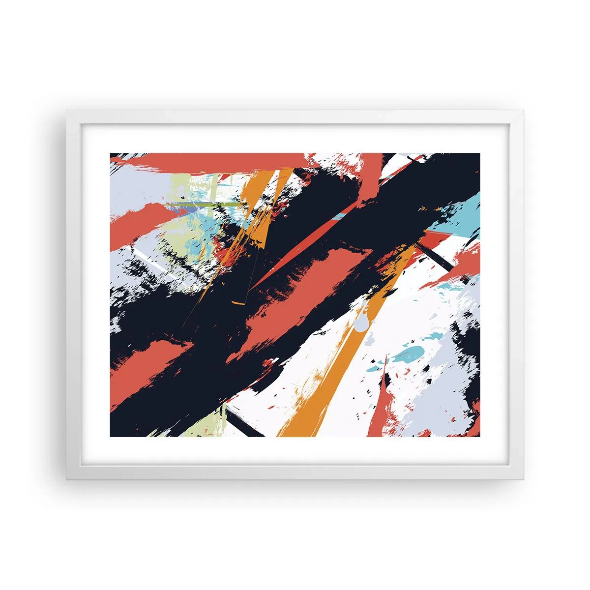 Póster en marco blanco - Composición dinámica - 50x40 cm