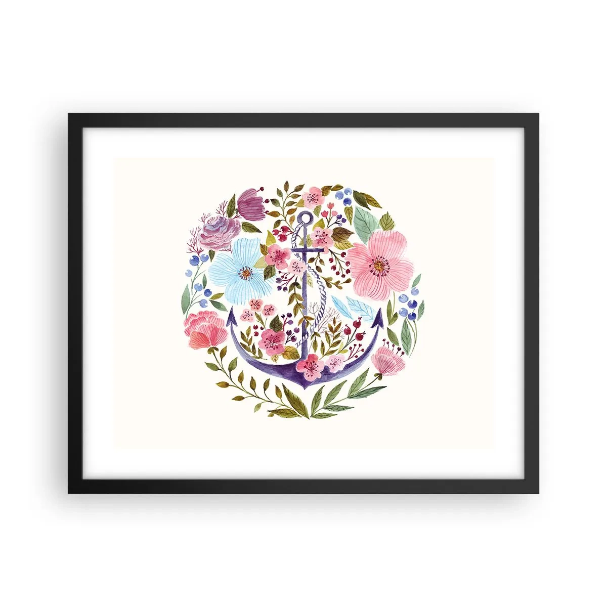 Póster en marco negro - El sueño reparador de un marinero - 50x40 cm