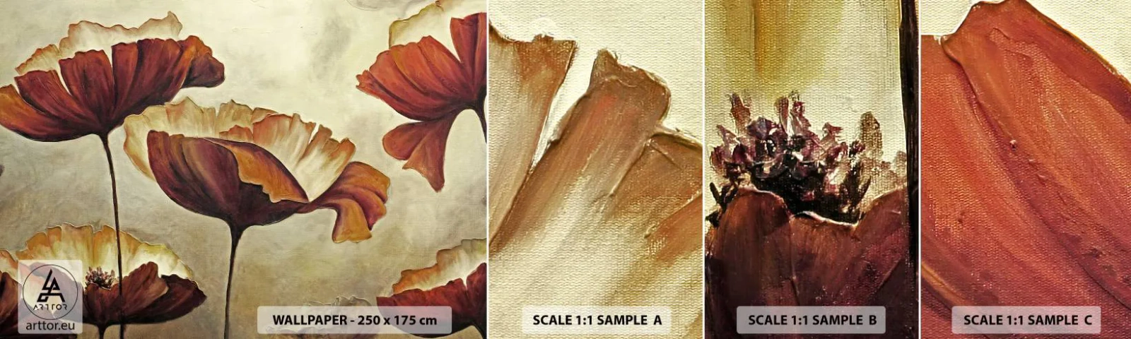 Muestra De Fotomural Standard Eco - Prado de prados - Abstracción, Flor, Pedazo - 100x30 cm