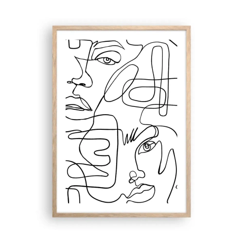 Póster en marco roble claro - Entre emociones enredadas - 50x70 cm