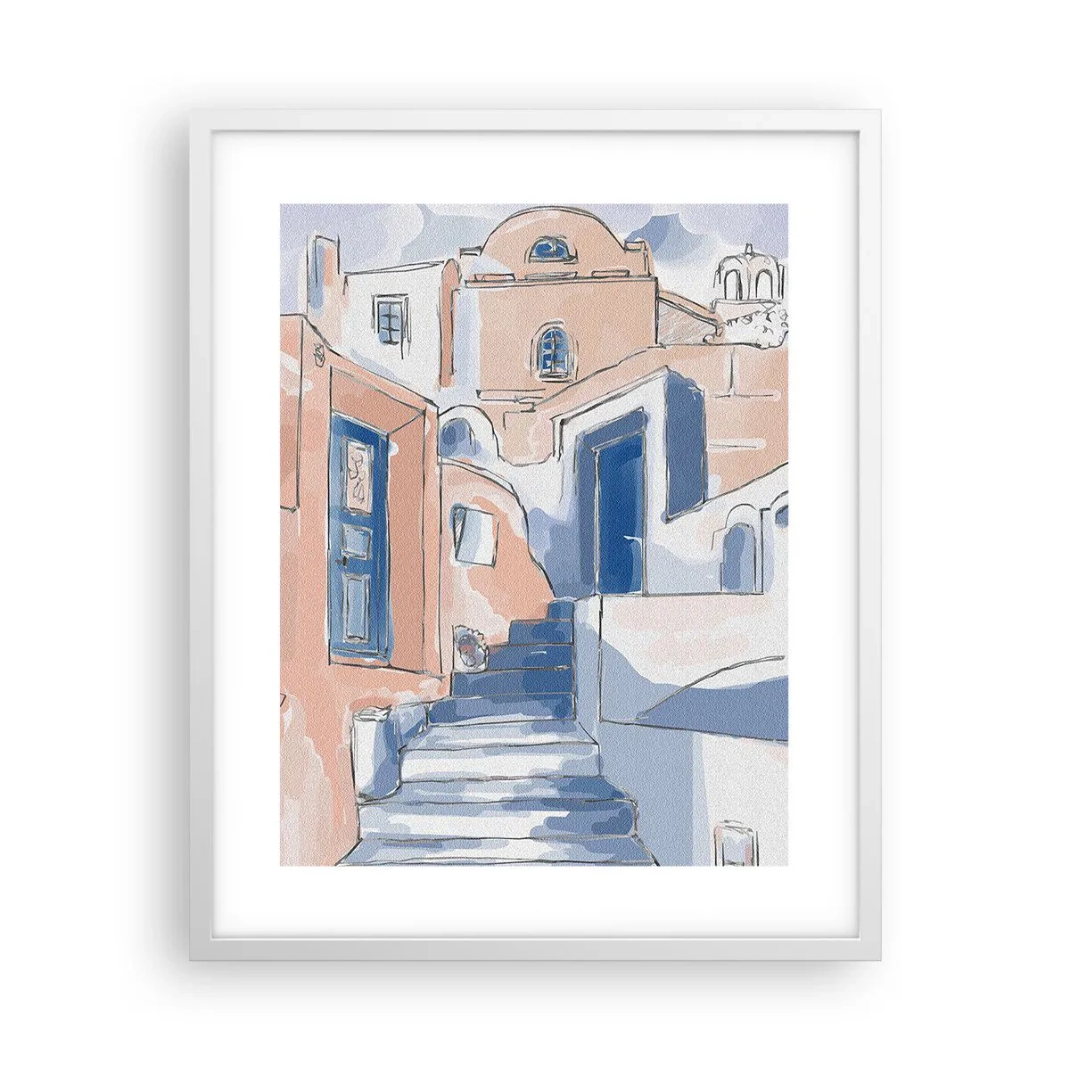 Póster en marco blanco - Ciudad exótica - 40x50 cm