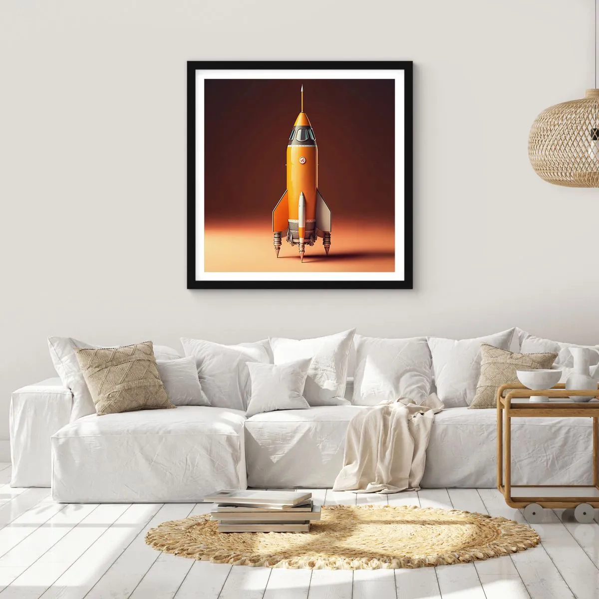 Póster en marco negro - Comienza con un sueño - 40x40 cm